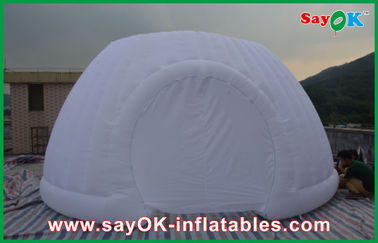 Starker Oxford-Stoff-aufblasbares weißes Luft-Zelt, kommerzielles aufblasbares Rundungs-Zelt-Festzelt mit LED-Licht