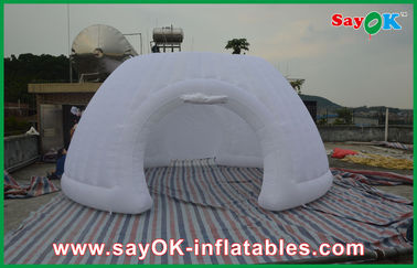 Starker Oxford-Stoff-aufblasbares weißes Luft-Zelt, kommerzielles aufblasbares Rundungs-Zelt-Festzelt mit LED-Licht