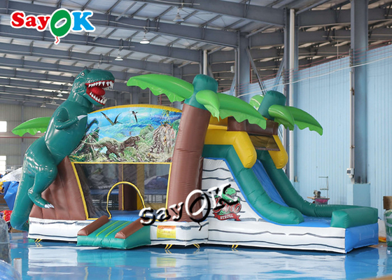 Juradinosaurier-aufblasbare Schlag-Haus-Wasserrutsche für Kinderspielplatz
