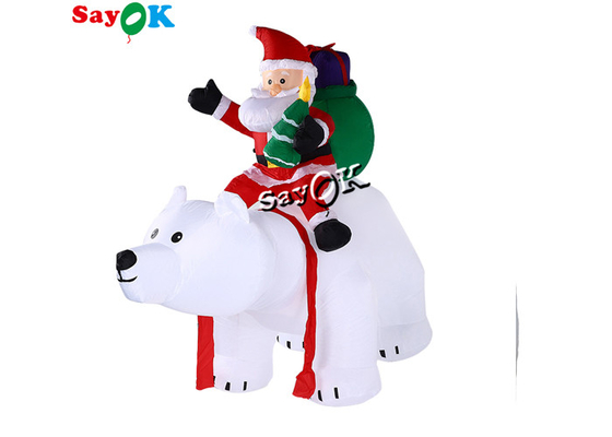 6 Weihnachtsder aufblasbaren Feiertags-Dekorations-Yard-Rasen-Fuß Explosions-Santa Claus Rides Polar Bear
