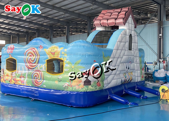 Unicorn Theme Kids Jumping Castle-Dia-Planen-aufblasbares federnd Haus mit Gebläse