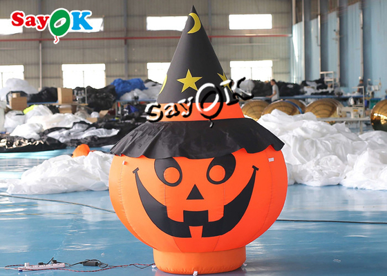 Garten-Dekorationen Halloween explodieren Kürbis 2m mit schwarzem Hut