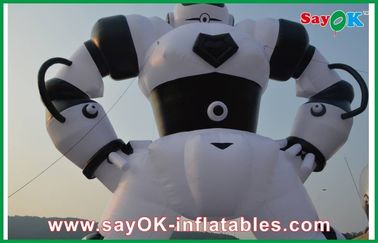 Weiße/Schwarz-aufblasbare Zeichentrickfilm-Figuren, Oxford-Stoff-aufblasbarer Roboter