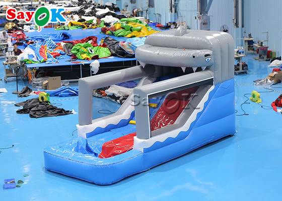 Kleine aufblasbare Rutsche Kleinkinder PVC aufblasbare Hai Nasse und Trockene Rutsche Für Vergnügungspark