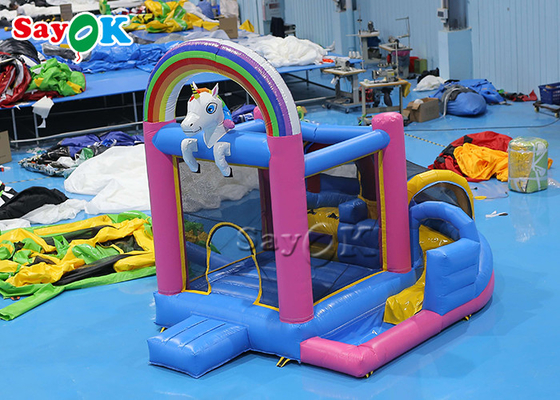 Kleine Explosions-Trampoline Kind-PVCs Unicorn Inflatable Bounce House Indoor