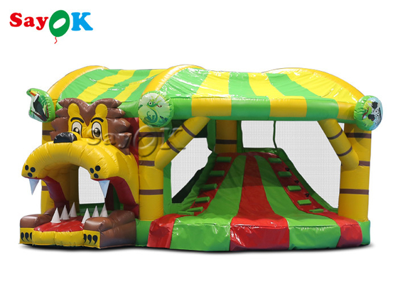 Lion Theme Tarpaulin Inflatable Bounce-Dia für Hinterhof-Öffentlichkeit