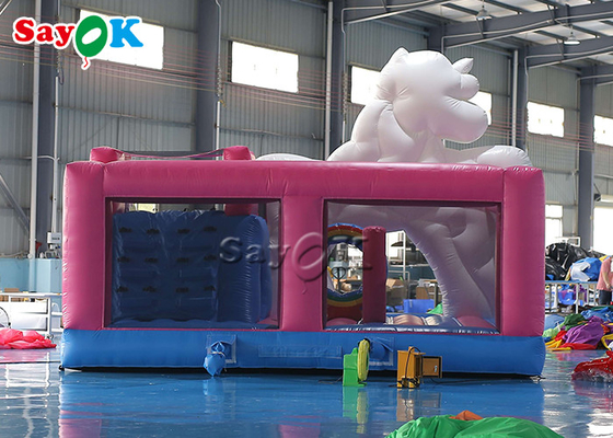 Unicorn Themed Inflatable Trampoline For scherzt Geburtstagsfeier-Spiele