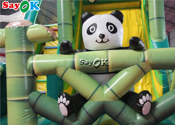 Aufblasbare Kinderrutsche Kommerzielle Aufblasbare Aussteigerrutsche Panda Bambus Waldthema Aufblasbare Rutschrutsche