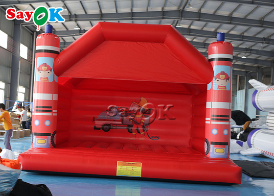 Feuer-themenorientierte rote aufblasbare Schlag-Drucktrampoline für Kindervergnügungspark