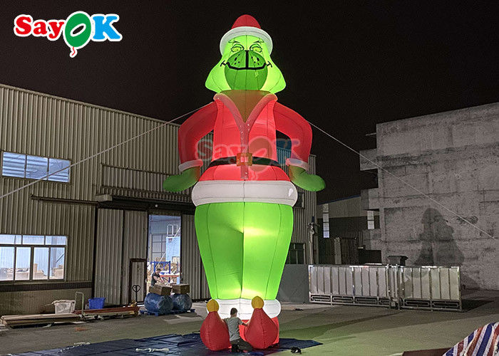Riesige aufblasbare Hunde Zeichentrickfiguren aufblasbare Grinch Ballon Weihnachtsmann zur Dekoration