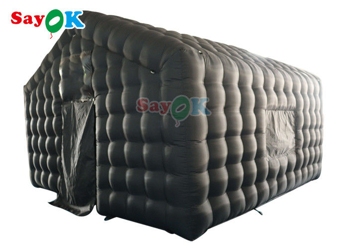 6x5x4mH aufblasbares Clubzelt Custom Schwarz Großes Tragbares Party LED-Beleuchtung Aufblasbares Nachtclub Miete