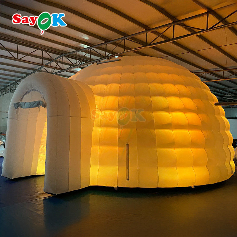 8m wasserdichtes Outdoor Party Event Disco Igloo Dome Aufblaszelt mit LED-Leuchten