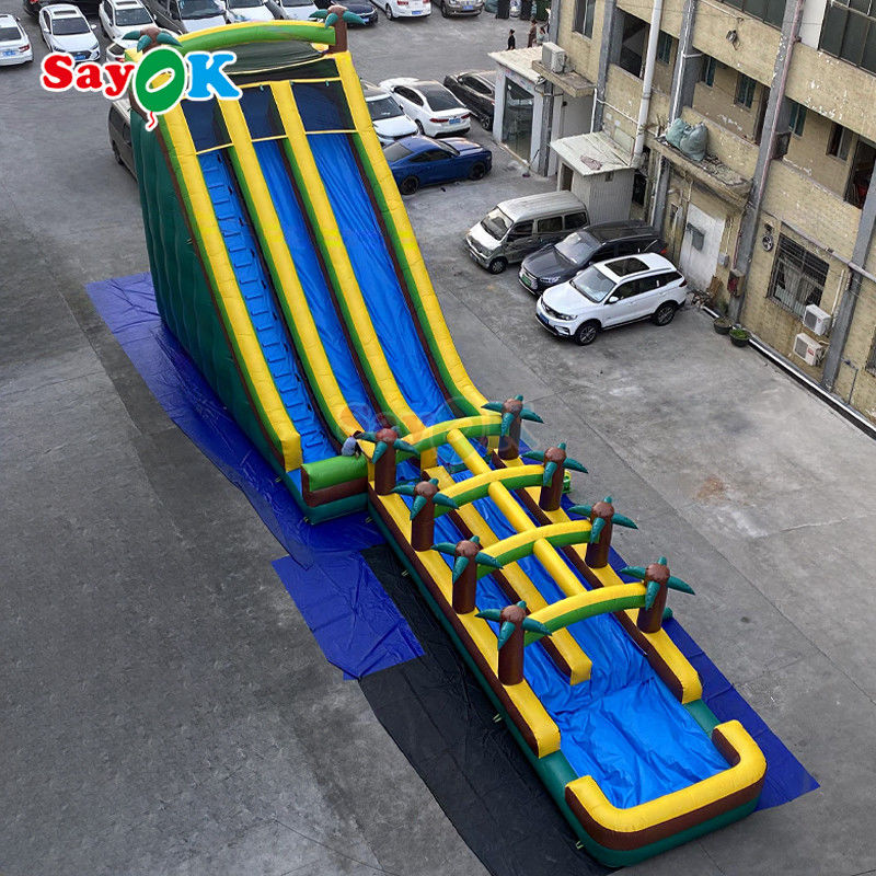 Commercial Grade aufblasbares Wasser Doppelslide Palmenbaum Wasserrutsche aufblasbar für Kinder und Erwachsene
