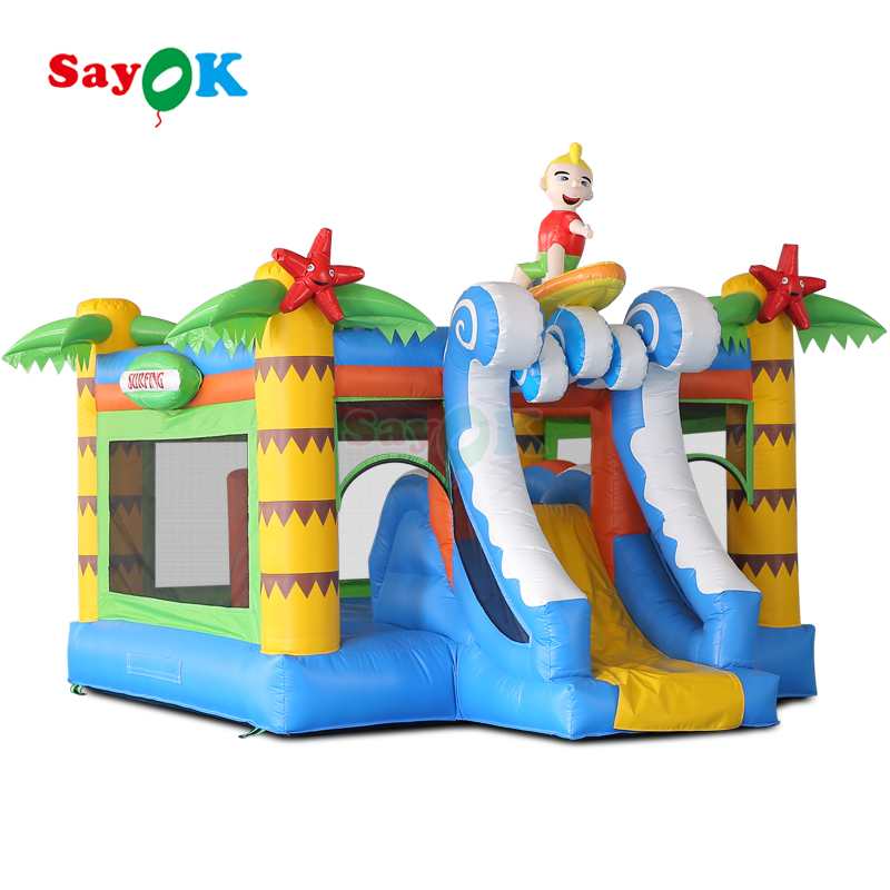 Sayok Surf Themed Inflatable Bouncer Castle Commercial Bouncy Castle Inflatable Combo for Kids