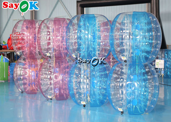 Stoßball aufblasbarer Karnevals-Spiel-Erwachsener TPU PVC-Körper Zorb stellte transparenten blauen rosa aufblasbaren Blasen-Fußball ein
