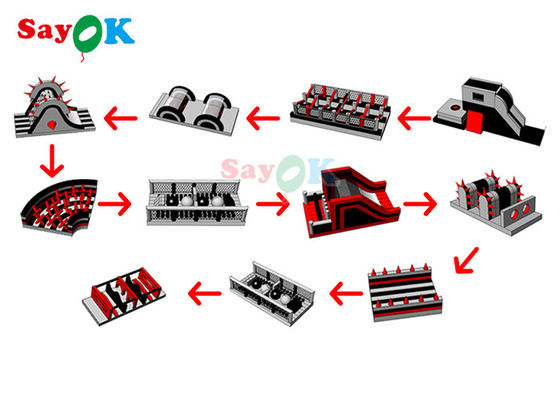 Kundengebundener Vergnügungspark-aufblasbarer Hindernislauf-Explosions-Freizeitpark