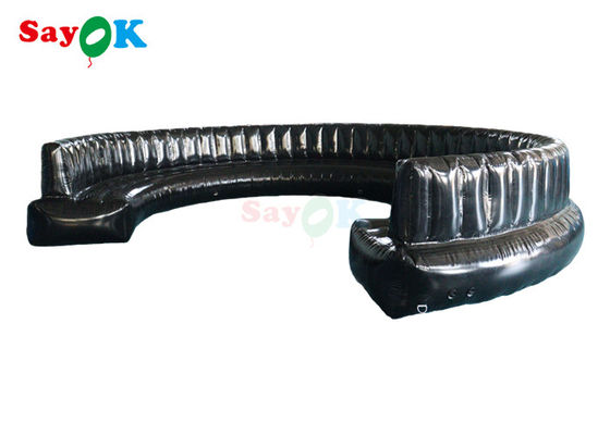 Schwarze luftdichte aufblasbare Sofamöbel aus 0,6 mm PVC für Teilhalbkreis