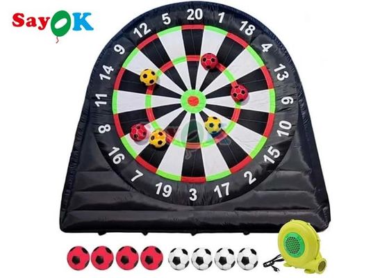 Riesige Fußballziele 10 Fuß hohe aufblasbare Sportspiele Outdoor Dartboard mit 8 Stück Fußballs