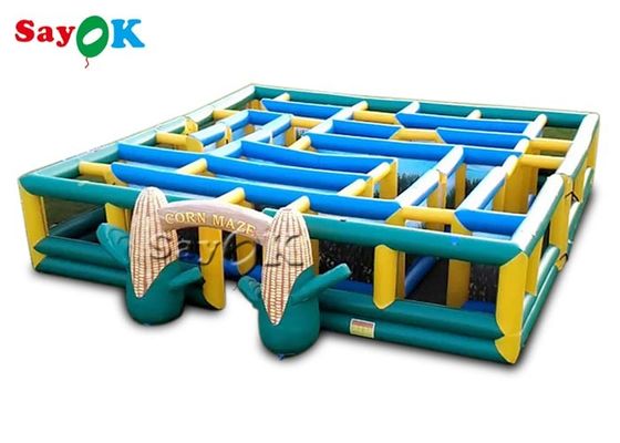 Aufblasbares Mais-Labyrinth aufblasbares Gesellschaftsspiel-Sport-im Freien Gelbgrün-Halloweens