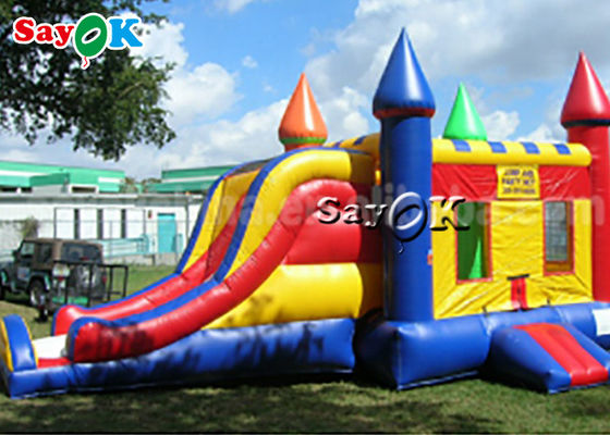 6*4m PVC-Luft, die Schlösser mit Dia-kommerziellem aufblasbarem Prahler für Kind aufprallend springt
