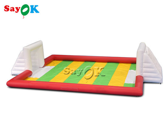 Aufblasbarer Sportspiel-Karnevals-Explosions-Fußballplatz PVCs der Gesellschaftsspiel-10x7m roter aufblasbarer