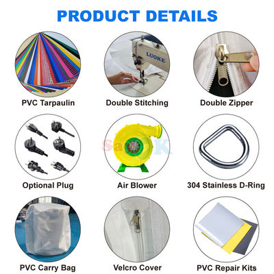 Kommerzielles 0,4mm PVC aufblasbares Haischöpfe Tunnelzelt - Flammschutz und anpassbare Größe für Fußballsportarten im Freien