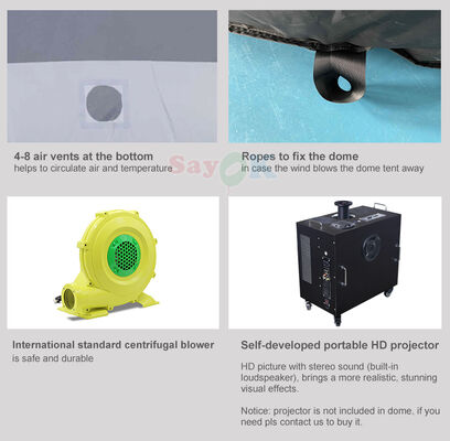 Sayok 6m Digitaldruck Mobilplanetarium Kuppel Tragbares aufblasbares Astronomiezelt für Schulen
