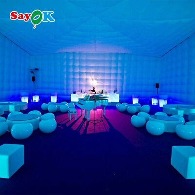 Sayok 20x10m Portable Wasserdicht Oxford Stoff LED Beleuchtete aufblasbare Würfelzelt für Party Event Club Vermietung