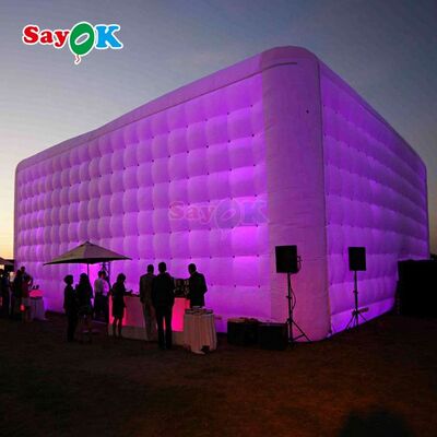 Sayok 20x10m Portable Wasserdicht Oxford Stoff LED Beleuchtete aufblasbare Würfelzelt für Party Event Club Vermietung