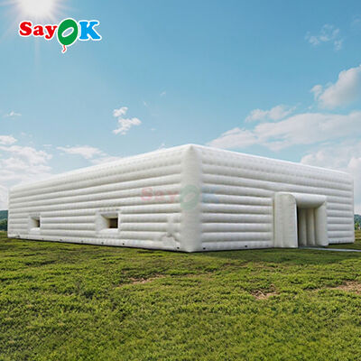 Sayok 10x20 Meter Weiße PVC Tarpaulin Markise Pavillon aufblasbare Würfelzelt für Veranstaltung 200 Personen
