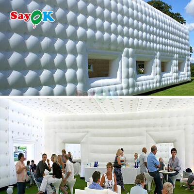 Sayok 10x20 Meter Weiße PVC Tarpaulin Markise Pavillon aufblasbare Würfelzelt für Veranstaltung 200 Personen