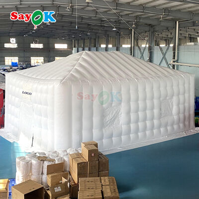 Sayok 10x20 Meter Weiße PVC Tarpaulin Markise Pavillon aufblasbare Würfelzelt für Veranstaltung 200 Personen