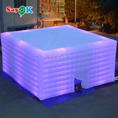 Sayok Maßgeschneiderte Oxford-Gewebe 10 x 10 Meter aufblasbares LED-Zelt für Outdoor-Party-Event