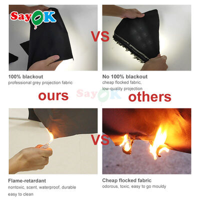 SAYOK 100% Blackout Brandschutz aufblasbare Planetariumkuppel mit kostenlosem 3D-Design-Service für Schulen und Museen