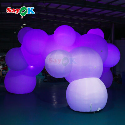 Großes 12m x 7m aufblasbares Luftzelt in Wolkenform mit LED-Beleuchtung und anpassbarem Logo für Outdoor-Events