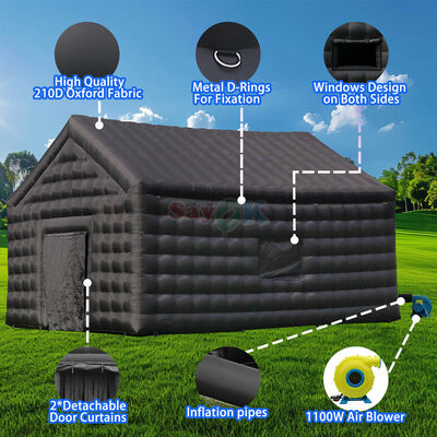8mx6mx5mH Schwarz aufblasbares Discotent Portables Nachtclubzelt wasserdicht UV-beständig für Veranstaltungen im Freien