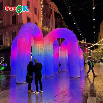 Custom Inflatable Arch with Colorful Lighting for Outdoor Events