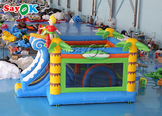 Palme-aufblasbares springendes Schloss mit Brandungs-Jungen-tropischem Dia