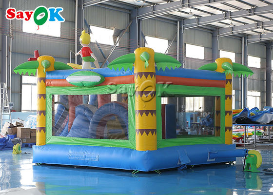 Palme-aufblasbares springendes Schloss mit Brandungs-Jungen-tropischem Dia