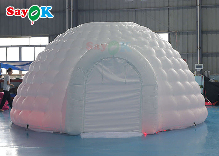 Aufblasbares Igloo-Zelt mit reiner weißer LED Aufblasbares Igloo-Zelt mit rundem Kuppel für Disco-Veranstaltungen