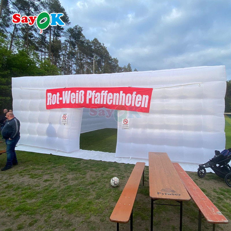 8m großes Kubus-Luftzelt LED 80 Personen Party Veranstaltung Aufblaszelt mit Luftbläser