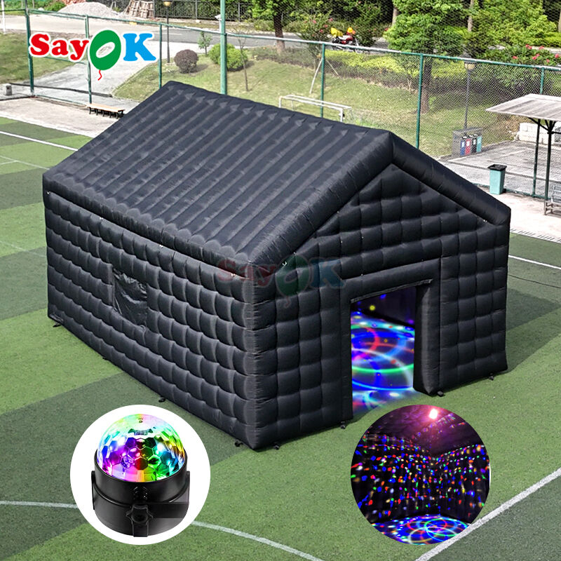 8mx6mx5mH Schwarz aufblasbares Discotent Portables Nachtclubzelt wasserdicht UV-beständig für Veranstaltungen im Freien
